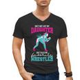 Cute Wrestling Daughter Favorite Wrestler Dad Mom Men's V-Neck T-Shirt