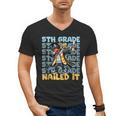 Dabbing Graduation Boy 5th Grade Nailed It Class Of 2025 Men's V-Neck T-Shirt