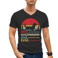 Dachshund Long Haired Best Dad Ever Dog Vintage Retro Men's V-Neck T-Shirt