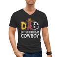 Dad 1st Birthday Cowboy Western Dad Birthday Boy Men's V-Neck T-Shirt