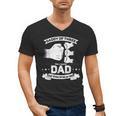 Dad Of 3 Cool Daddy Of Three Fathers Day Dad Of Three Men's V-Neck T-Shirt