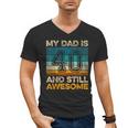 My Dad Is 40 And Still Awesome 40th Birthday Vintage Retro Men's V-Neck T-Shirt
