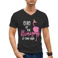 Dad Of B-Day Girl Flamazing Pink Flamingo Birthday Party Men's V-Neck T-Shirt Dad Of B-Day Girl Flamazing Pink Flamingo Birthday Party Men's V-Neck T-Shirt