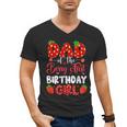 Dad Of The Berry First Birthday Of Girl Strawberry Men's V-Neck T-Shirt