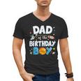 Dad Of The Birthday Boy Astronaut Family Space Planets Men's V-Neck T-Shirt