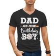 Dad Of The Birthday Boy Baseball Bday Family Men's V-Neck T-Shirt