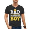 Dad Of The Birthday Boy Construction Birthday Party Hat Men Men's V-Neck T-Shirt