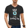 Dad Of The Birthday Boy Donut Theme Party Blue Father Men's V-Neck T-Shirt