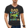 Dad Of The Birthday Boy Family Matching Dinosaur Squad Men's V-Neck T-Shirt