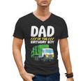 Dad Of The Birthday Boy Garbage Truck Birthday Party Men's V-Neck T-Shirt Dad Of The Birthday Boy Garbage Truck Birthday Party Men's V-Neck T-Shirt