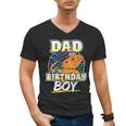 Dad Of Birthday Boy Kids Reptile Birthday Party Men's V-Neck T-Shirt Dad Of Birthday Boy Kids Reptile Birthday Party Men's V-Neck T-Shirt