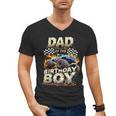 Dad Of The Birthday Boy Monster Truck Family Matching Party Men's V-Neck T-Shirt