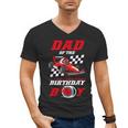 Dad Of The Birthday Boy Pit Crew Race Car Matching Family Men's V-Neck T-Shirt