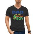 Dad Of The Birthday For Boy Saurus Rex Dinosaur Party Men's V-Neck T-Shirt