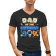 Dad Of The Birthday Boy Two The Moon Space Family Matching Men's V-Neck T-Shirt