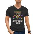 Dad Of The Birthday Boy Video Gamer Pixel Number Men's V-Neck T-Shirt