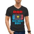 Dad Of The Birthday Boy Video Games Theme Bday Matching Men's V-Neck T-Shirt