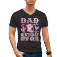 Dad Of The Birthday Cow-Girl Rodeo Cowgirl Bday Men's V-Neck T-Shirt