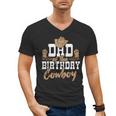 Dad Of The Birthday Cowboy Themed Birthday Boy Rodeo Cowboy Men's V-Neck T-Shirt