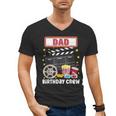 Dad Birthday Crew Movie Night Theme Matching Party Men's V-Neck T-Shirt