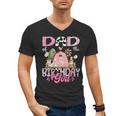 Dad Of The Birthday Girl 1St Birthday Pink Cow Farm Men's V-Neck T-Shirt