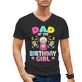 Dad Of The Birthday Girl Candy Family Bday Party Men's V-Neck T-Shirt