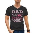 Dad Of The Birthday Girl Cute Pink Matching Family Party Men's V-Neck T-Shirt