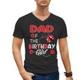 Dad Of The Birthday Girl Family Ladybug Birthday Men's V-Neck T-Shirt Dad Of The Birthday Girl Family Ladybug Birthday Men's V-Neck T-Shirt