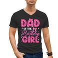 Dad Of The Birthday Girl Pink Bow Birthday Girl Family Men's V-Neck T-Shirt