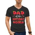 Dad Of The Birthday Girl Strawberry Family Matching Men's V-Neck T-Shirt