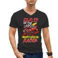 Dad Of The Birthday Racer Race Car Party Family Matching Men's V-Neck T-Shirt
