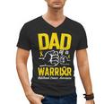 Dad Of A Childhood Cancer Warrior Childhood Cancer Awareness Men's V-Neck T-Shirt Dad Of A Childhood Cancer Warrior Childhood Cancer Awareness Men's V-Neck T-Shirt