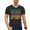 Dad By Day Gamer By Night Video Games Lover Gamer Dad Men's V-Neck T-Shirt