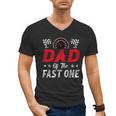 Dad Of The Fast One 1st Birthday Racing Car Family Men's V-Neck T-Shirt