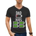 Dad Of Four Low Battery Father Of 4 Kids Dad Men's V-Neck T-Shirt
