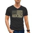 Dad Of Girls Outnumbered US Flag Father's Day Daughter Dad Men's V-Neck T-Shirt