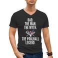 Dad The Man The Myth The Poolhall Legend Pool Billiards Dad Men's V-Neck T-Shirt
