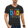 Dad Master Builder Building Bricks Blocks Family Fathers Day Men's V-Neck T-Shirt