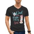 Dad Of The Par-Tea Girl Floral Tea Party Birthday Family Men's V-Neck T-Shirt