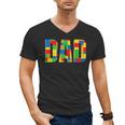 Dad Parent Brick Master Builder Building Blocks Set FamilyMen's V-Neck T-Shirt Dad Parent Brick Master Builder Building Blocks Set FamilyMen's V-Neck T-Shirt