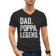 Dad Poppa Legend Vintage Distressed Bold Poppa Graphic Men's V-Neck T-Shirt