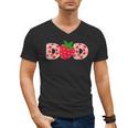 Dad Strawberry First Birthday Family Strawberry Men's V-Neck T-Shirt