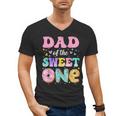 Dad Of The Sweet One 1st Birthday Donut Bday Party Men's V-Neck T-Shirt Dad Of The Sweet One 1st Birthday Donut Bday Party Men's V-Neck T-Shirt