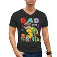 Dad Of The Three Rex 3Rd Birthday Boy Dinosaur T-Rex Men's V-Neck T-Shirt