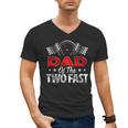 Dad Of The Two Fast Second Birthday Racing Car Family Men's V-Neck T-Shirt