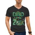 Dad Of The Two Rex Birthday Dinosaur Family Matching Men's V-Neck T-Shirt