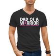 Dad Of A Warrior Breast Cancer Awareness Support Daughter Men's V-Neck T-Shirt