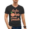 Dada Dad First Birthday One Sweet Peach Bday Family Matching Men's V-Neck T-Shirt