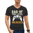 Daddy Again Leveled Up To Dad Of 2 Gamer Dad Level Unlocked Men's V-Neck T-Shirt Daddy Again Leveled Up To Dad Of 2 Gamer Dad Level Unlocked Men's V-Neck T-Shirt