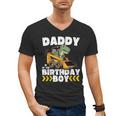 Daddy Of The Birthday Boy Dinosaur Construction Worker Truck Men's V-Neck T-Shirt